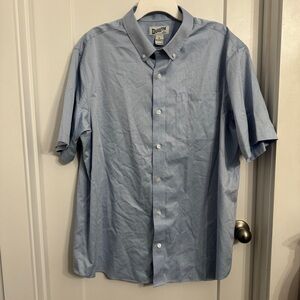 Duluth Trading Co Men's Wrinklefighter Relaxed Fit Short Sleeve Shirt Blue XL